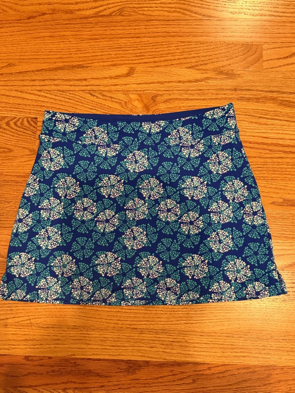 Blue Floral Print Women's Skort